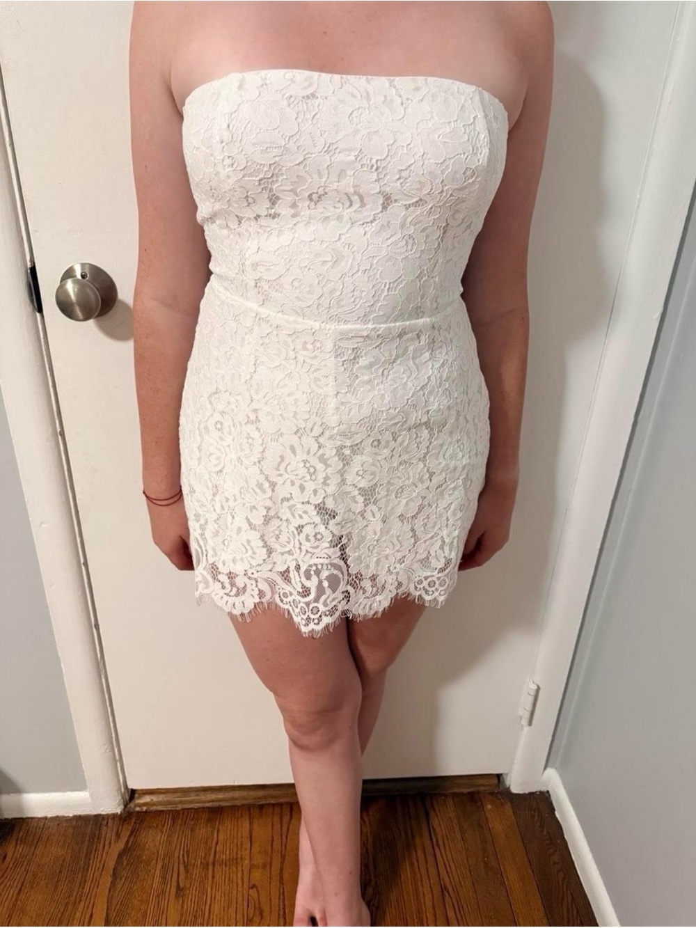 Mixology Women's White Lace Mini Dress